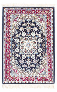 Tappeto Persero - Isfahan - Premio - 104 x 72 cm - blu scuro