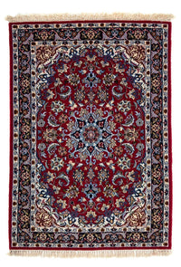Tapis persan - Isfahan - Premium - 101 x 71 cm - rouge foncé