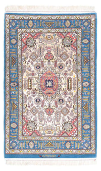 Tapis persan - Isfahan - Premium - 126 x 83 cm - bleu clair