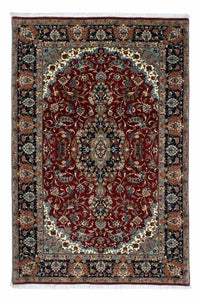 Tapis persan - Ghom - 204 x 138 cm - rouge foncé