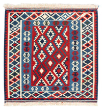 Tappeto Kelim - Orientale quadrato  - 104 x 103 cm - rosso scuro