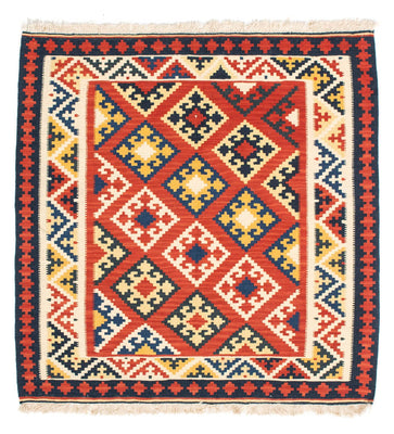 Kelim Teppich - Oriental 103 x 102 cm - dunkelrot