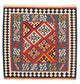 Kelim Teppich - Oriental 105 x 103 cm - dunkelrot