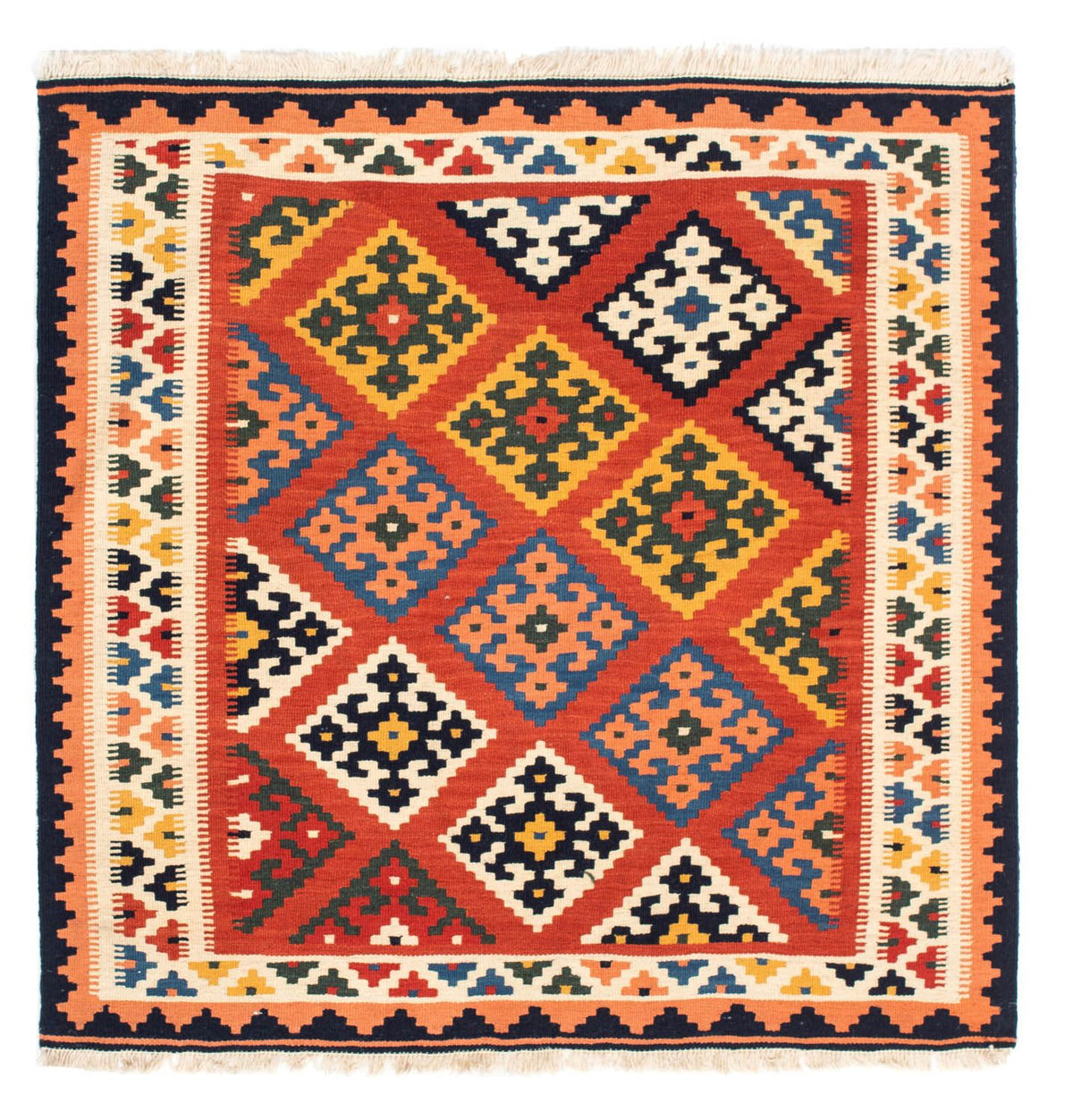 Kelim Teppich - Oriental 106 x 104 cm - rot