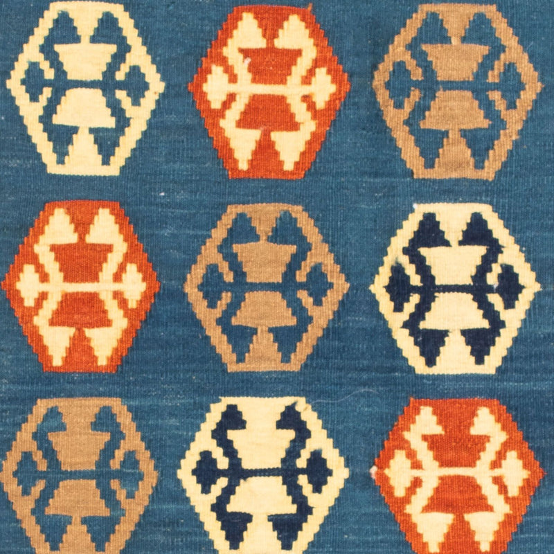 Kelim Teppich - Oriental 102 x 95 cm - dunkelblau