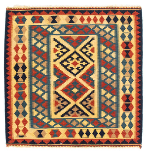 Kelim Teppich - Oriental 100 x 100 cm - blau