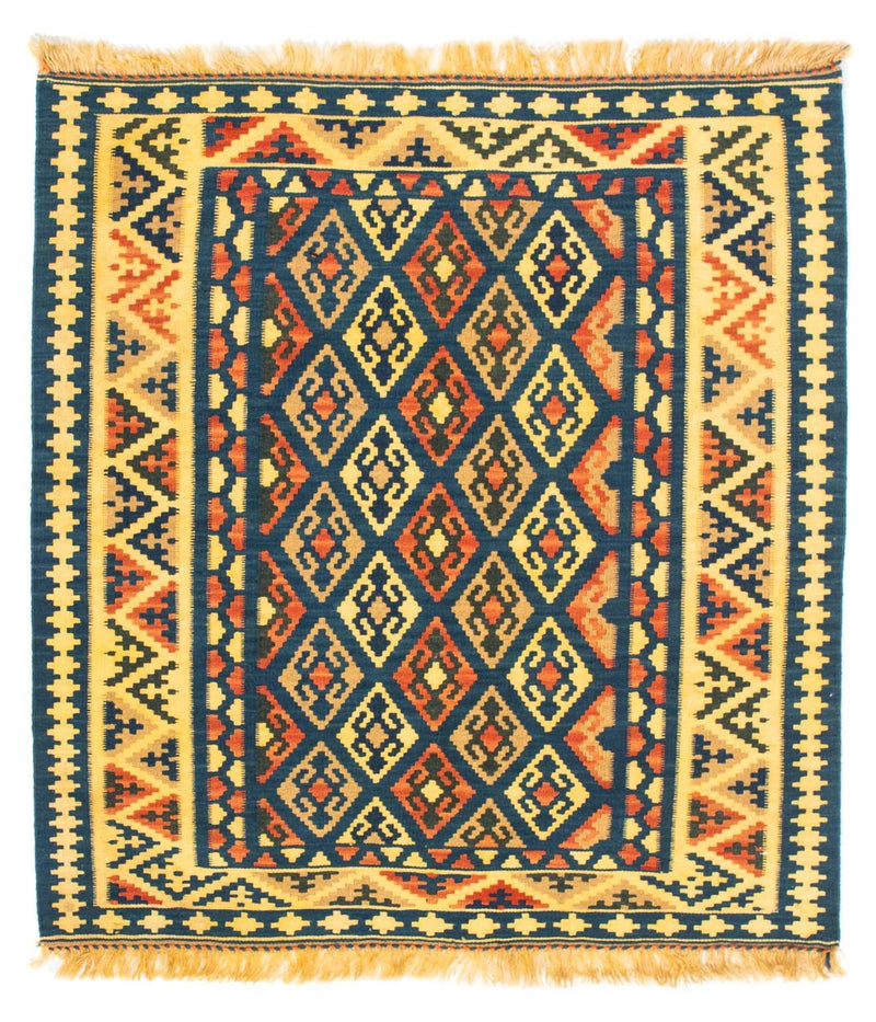 Kelim Teppich - Oriental 107 x 100 cm - dunkelblau