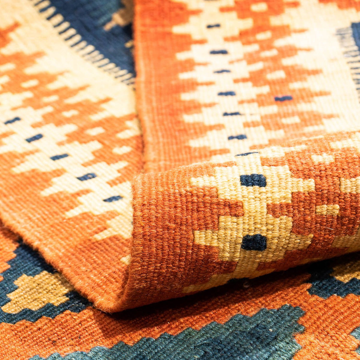 Kelim Teppich - Oriental 107 x 100 cm - rost