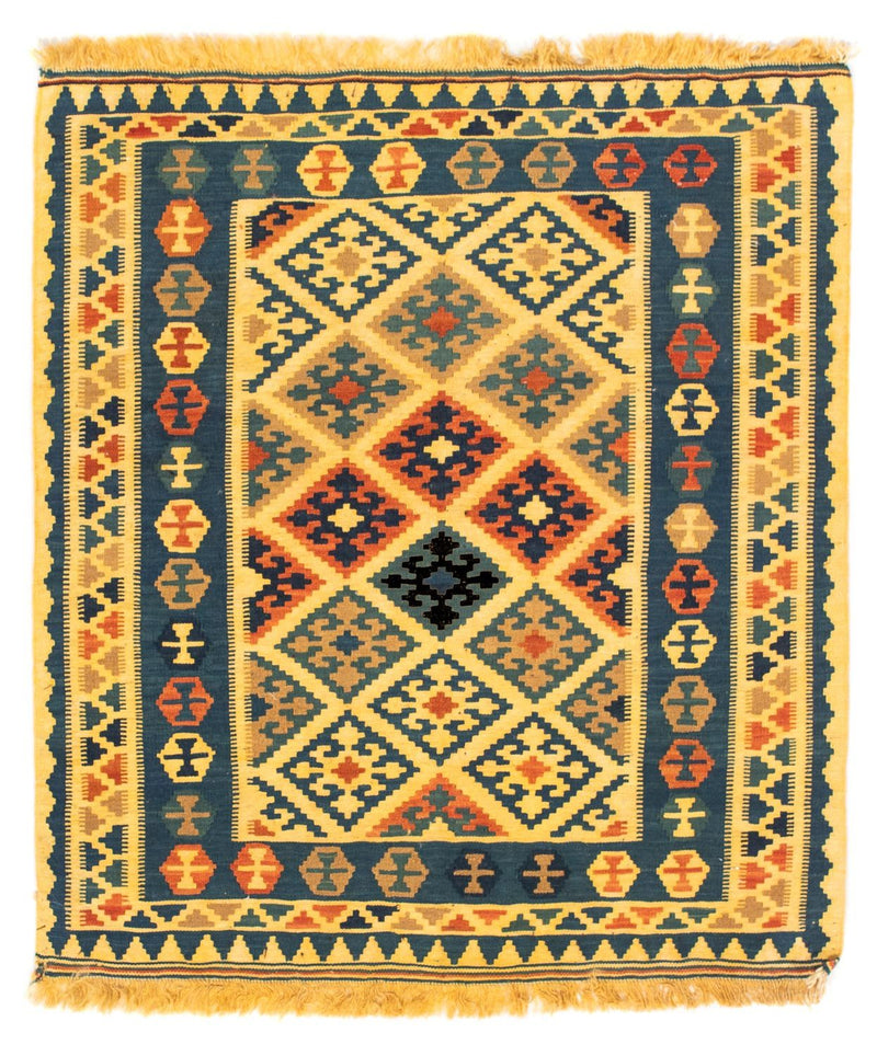 Kelim Teppich - Oriental 102 x 95 cm - gelb
