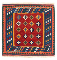 Tappeto Kelim - Orientale quadrato  - 104 x 101 cm - rosso scuro