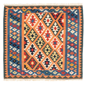 Kelim Teppich - Oriental 103 x 100 cm - hellbraun