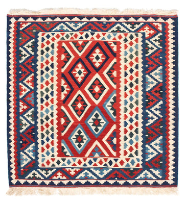Kelim Teppich - Oriental 104 x 102 cm - dunkelrot