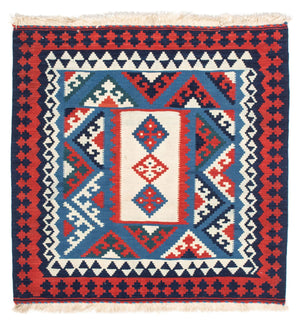 Kelim Teppich - Oriental 104 x 103 cm - dunkelblau