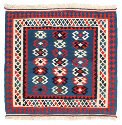 Kelim Teppich - Oriental 100 x 98 cm - dunkelblau