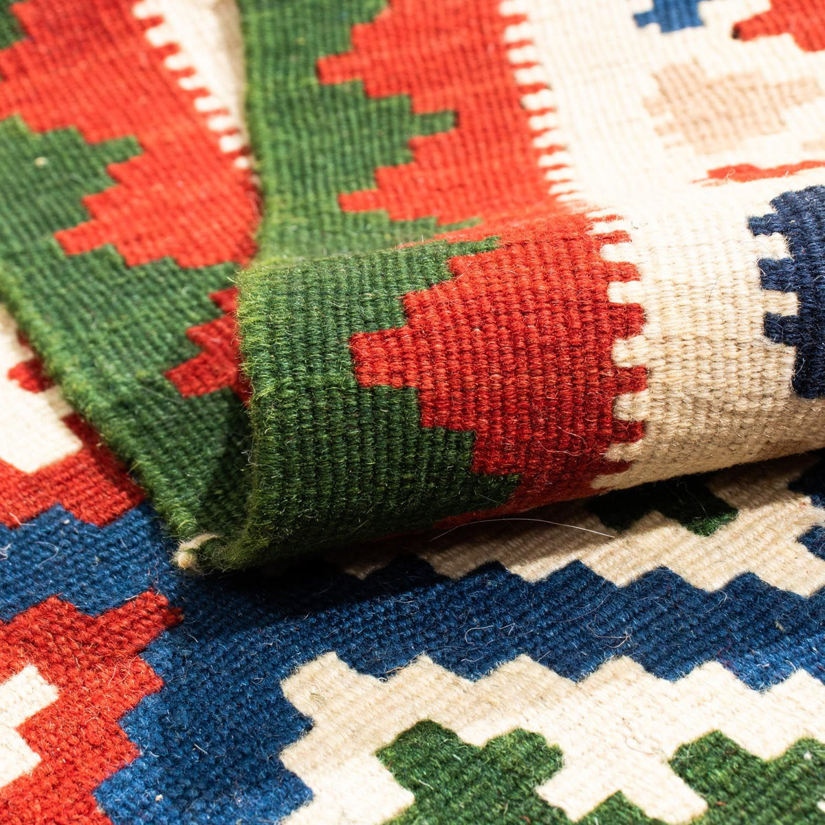 Kelim Teppich - Oriental 103 x 100 cm - dunkelblau