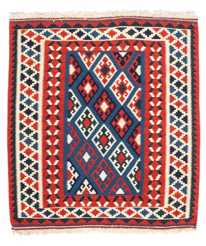 Kelim Teppich - Oriental 104 x 100 cm - dunkelblau