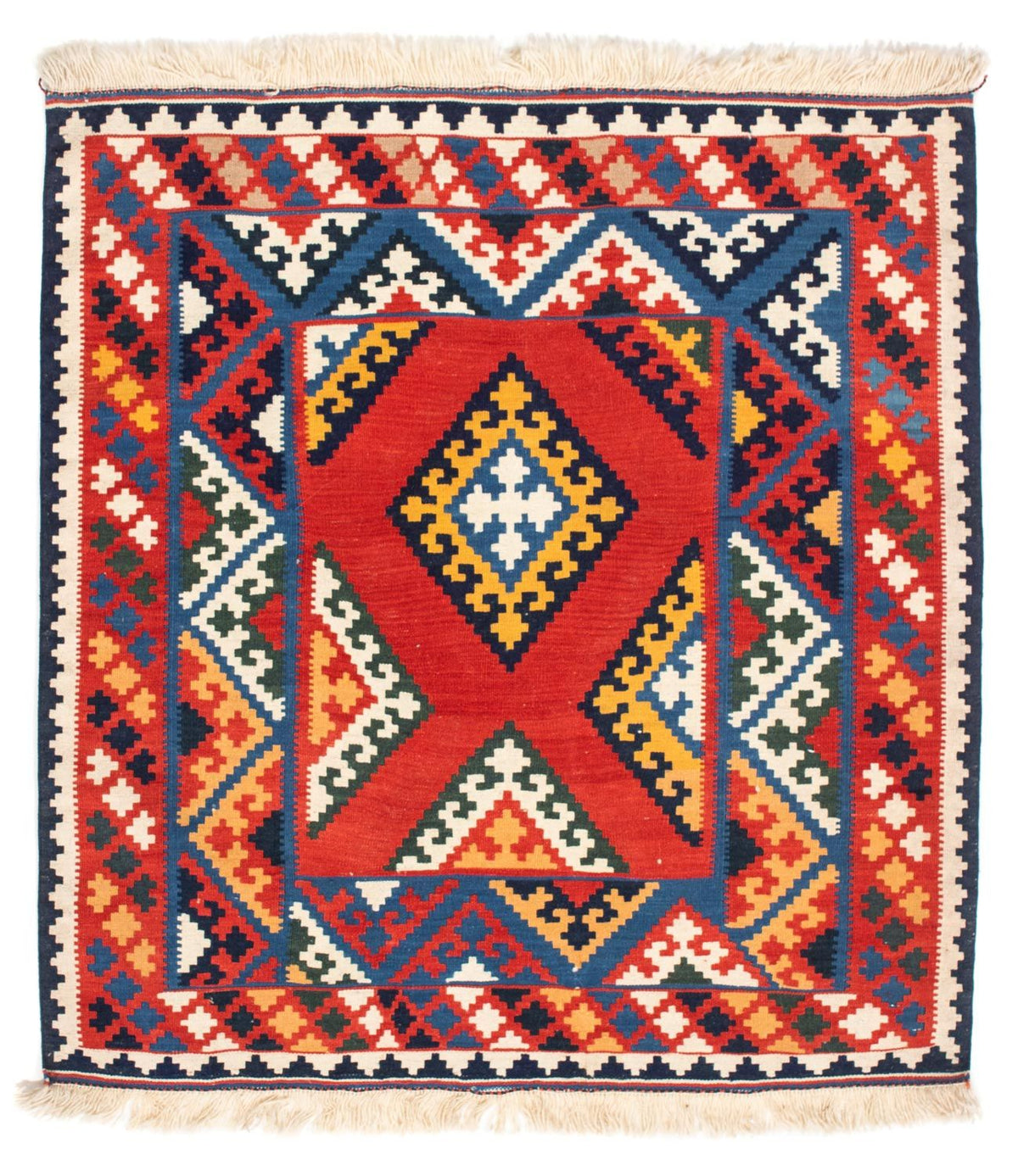 Kelim Teppich - Oriental 113 x 110 cm - rot