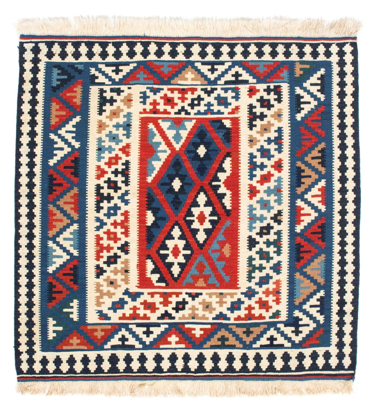 Kelim Teppich - Oriental 103 x 103 cm - blau