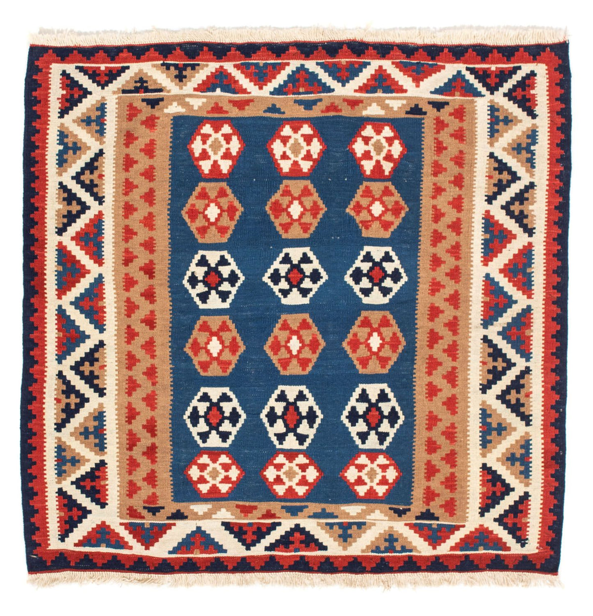 Kelim Teppich - Oriental 104 x 102 cm - blau