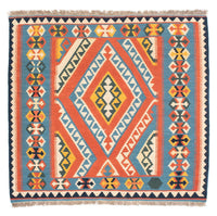 Tapis Kelim - Oriental carré  - 107 x 100 cm - orange