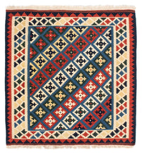 Tappeto Kelim - Orientale quadrato  - 104 x 100 cm - blu scuro