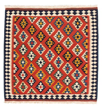 Tapis Kelim - Oriental carré  - 106 x 103 cm - rouge