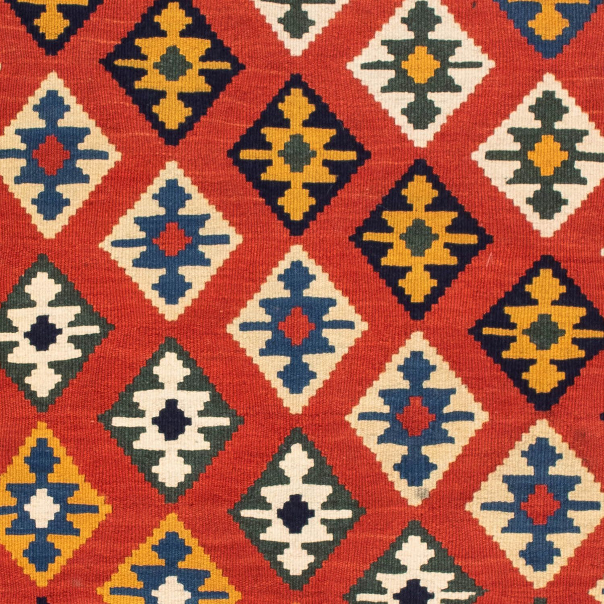 Tapis Kelim - Oriental carré  - 106 x 103 cm - rouge