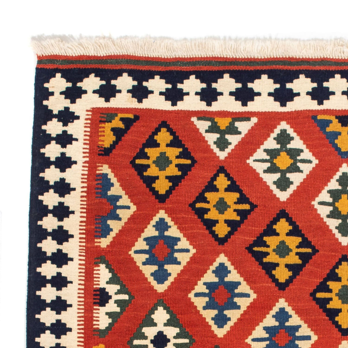 Tapis Kelim - Oriental carré  - 106 x 103 cm - rouge