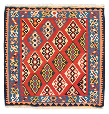 Kelim Teppich - Oriental 105 x 104 cm - dunkelrot