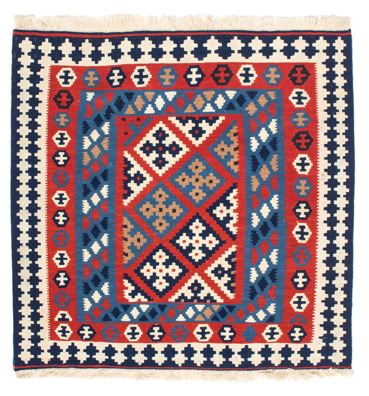 Kelim Teppich - Oriental 103 x 101 cm - rot