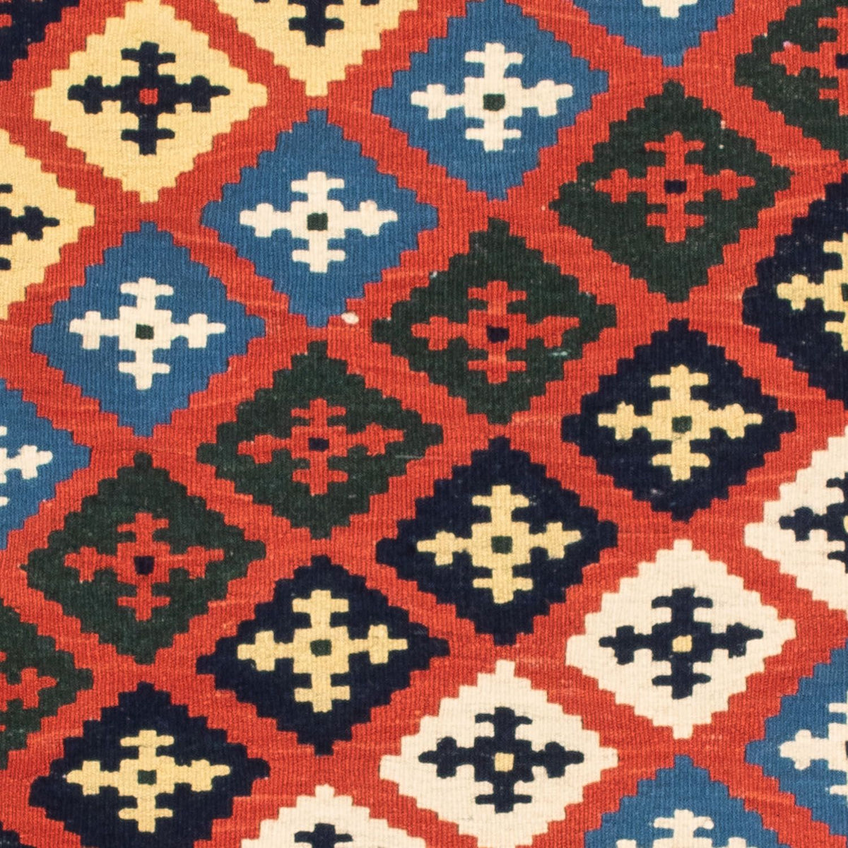 Tappeto Kelim - Orientale quadrato  - 97 x 94 cm - rosso