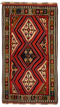 Tapis Kelim - Oriental - 290 x 173 cm - rouge foncé