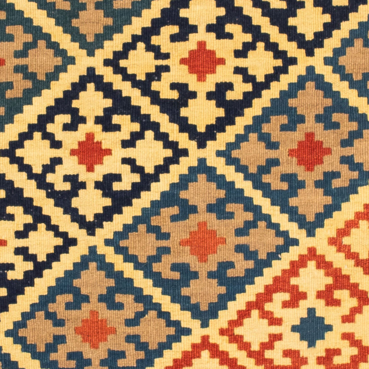 Tapis Kelim - Oriental carré  - 106 x 102 cm - or