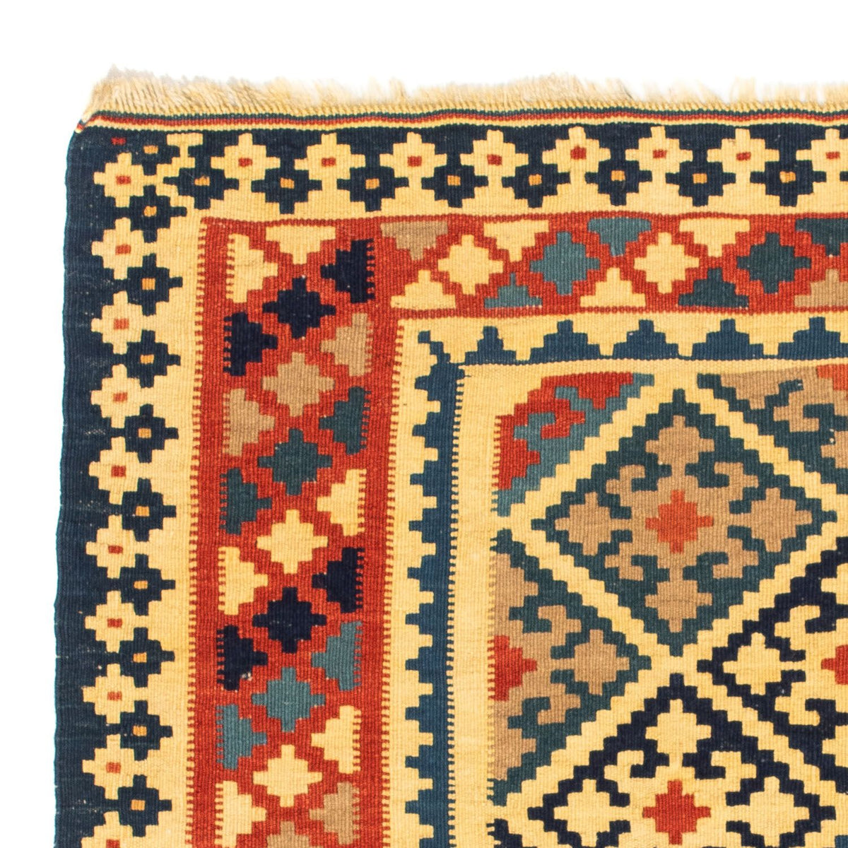 Tapis Kelim - Oriental carré  - 106 x 102 cm - or