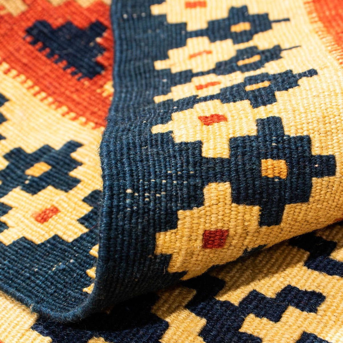 Tapis Kelim - Oriental carré  - 106 x 102 cm - or