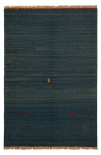 Tappeto Kelim - Orientale - 203 x 146 cm - blu scuro