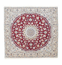 Tapis persan - Nain - Royal carré  - 160 x 155 cm - rouge foncé