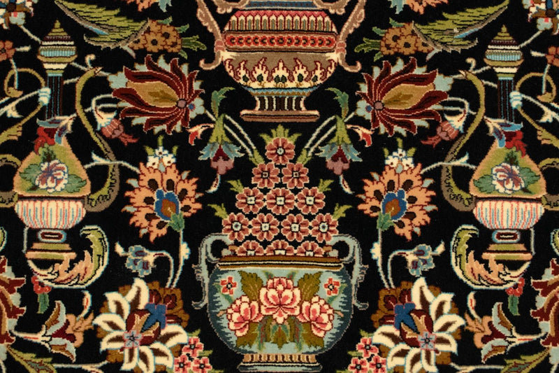 Perserteppich - Ghom 156 x 102 cm - schwarz