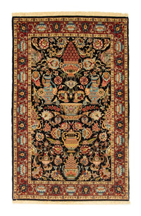 Tapis persan - Ghom - 158 x 102 cm - bleu foncé