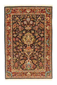 Tapis persan - Ghom - 156 x 102 cm - noir