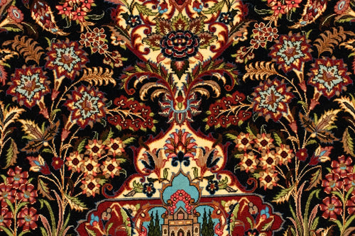 Perserteppich - Ghom 156 x 102 cm - schwarz