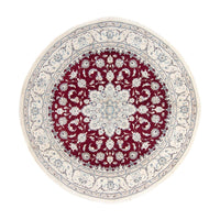 Tapis persan - Nain ronde  - 240 x 240 cm - rouge foncé