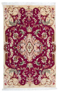 Tapis persan - Tabriz - Royal - 90 x 60 cm - rouge foncé