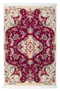 Tappeto Persero - Tabriz - Reale - 90 x 60 cm - rosso scuro