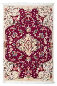 Tappeto Persero - Tabriz - Reale - 90 x 60 cm - rosso scuro
