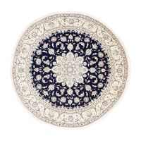 Tapis persan - Nain ronde  - 243 x 243 cm - bleu foncé