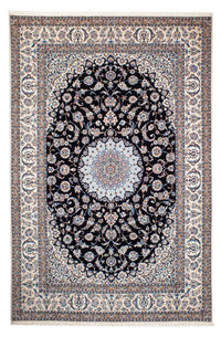 Tapis persan - Nain - Premium - 264 x 177 cm - bleu foncé