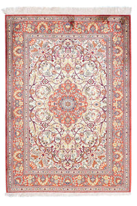 Tapis persan - Ghom - 152 x 105 cm - rouge clair