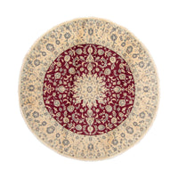 Tapis persan - Nain ronde  - 245 x 245 cm - rouge foncé