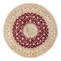 Tapis persan - Nain ronde  - 287 x 287 cm - rouge foncé